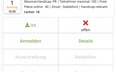 Anmeldung zu Turnieren/ Kreuz PC-Caddie