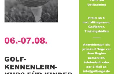 Golf-Kennenlernkurs für Kinder und Jugendliche vom 06.-.07.08.