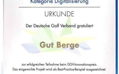 Gut Berge erhält Innovationspreis vom DGV für Digitalisierungsprojekt